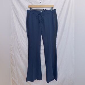 Banana Republic x Olivia Palermo Tuxedo Stripe Navy Blue Lace Front Flared Pants